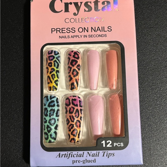 Press On Nails - Multicolor Leopard and Pink - Picture 1 of 1